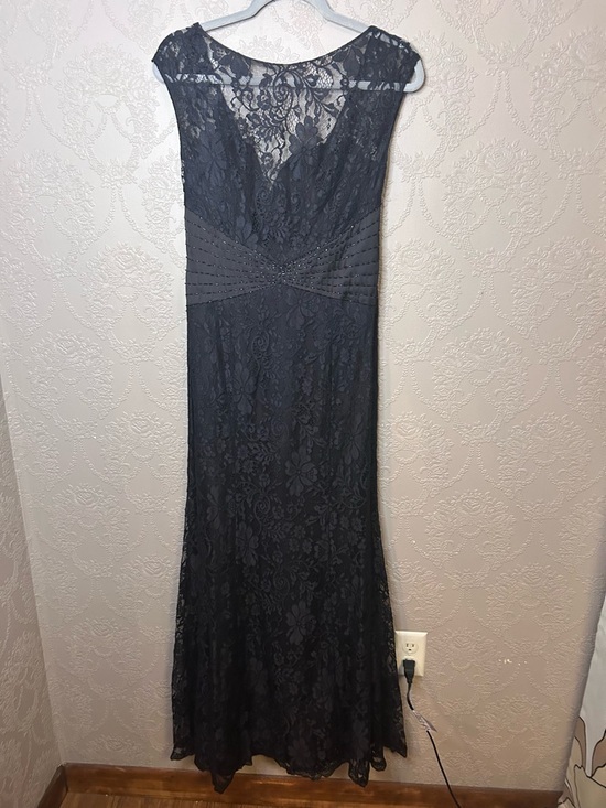 Jade Couture Dresses & Skirts - Black Lace Cap-Sleeve Evening Gown Jade Couture 6 USA